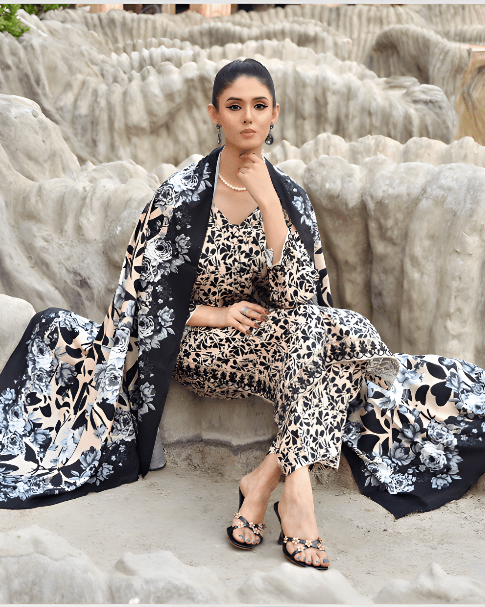 3-Piece Bana Dhora Dress