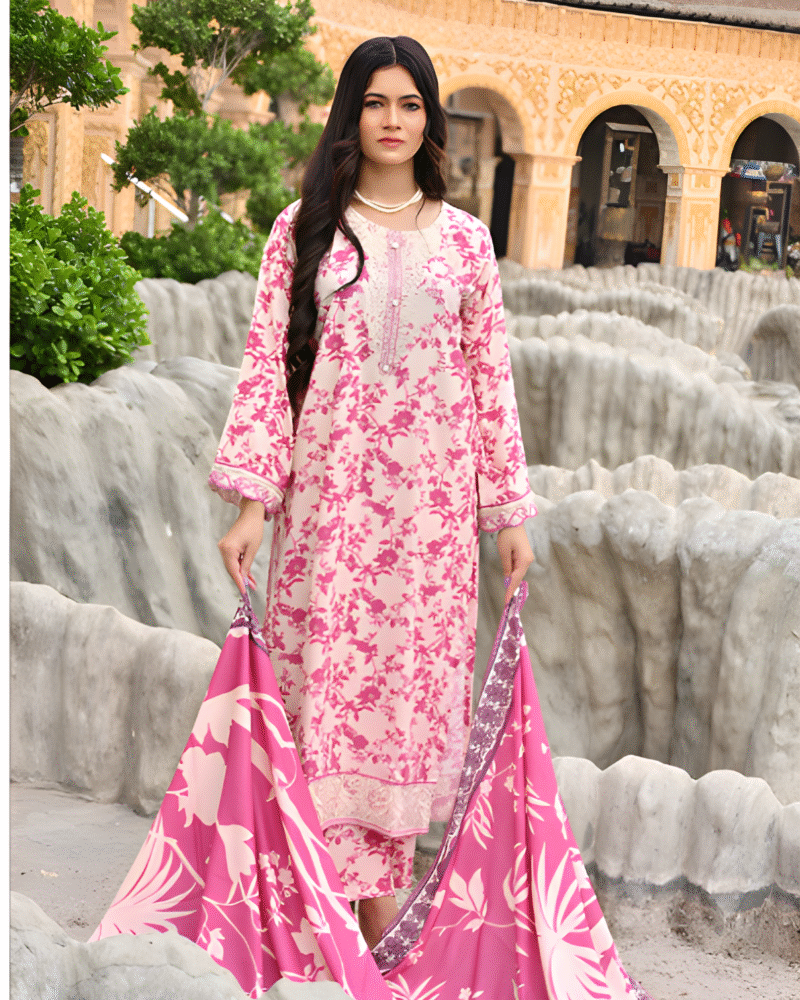 Trendy 3-Piece Bana Dhora  Outfit – Latest Winter Collaction - Image 3