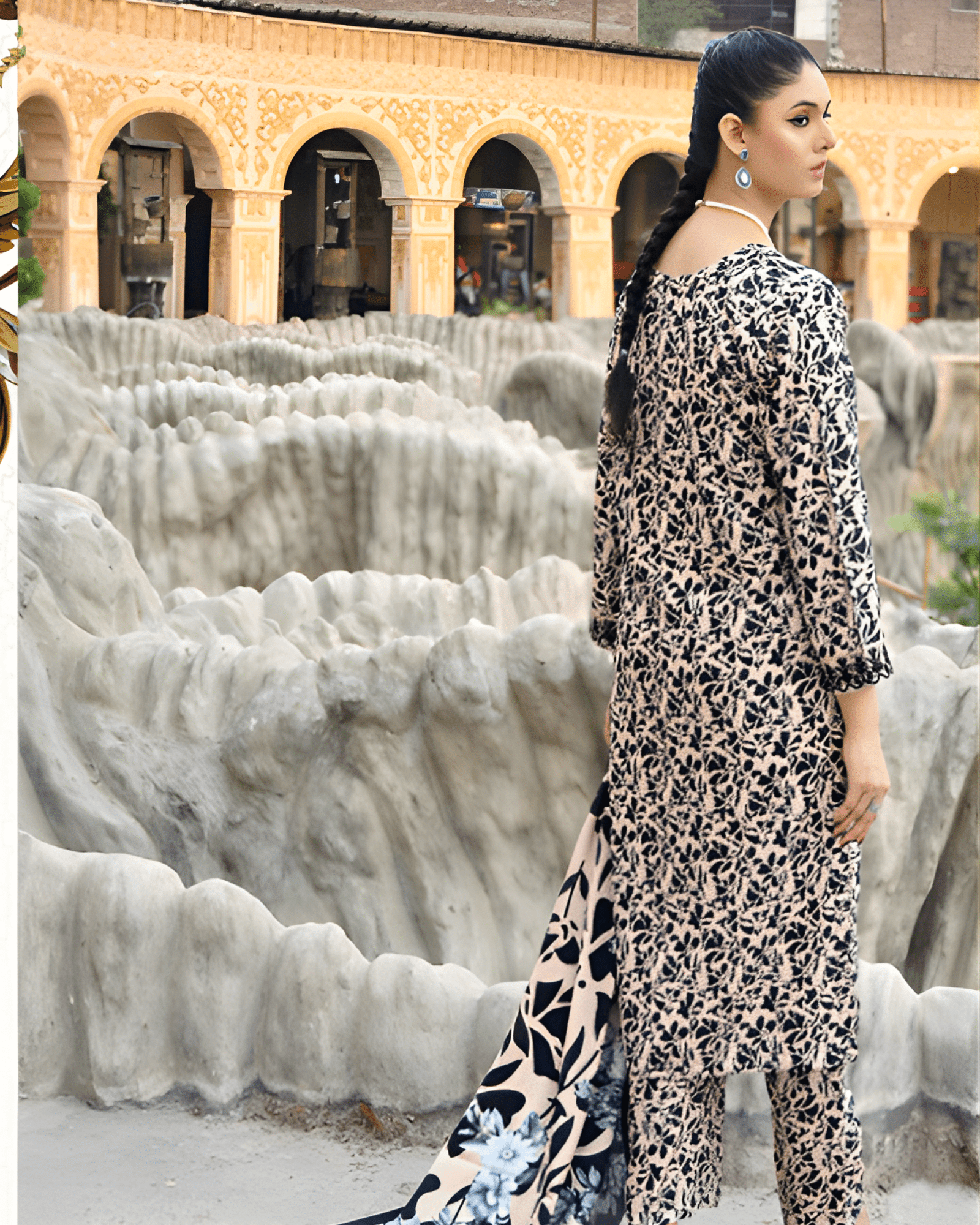 Exclusive 3-Piece Bana Dhora Dress – Premium Quality Printed Winter - Image 2